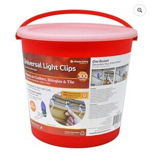 Universal Light Clips Bucket Of 300 For Gutters Shingles Tiles Christmas Lights